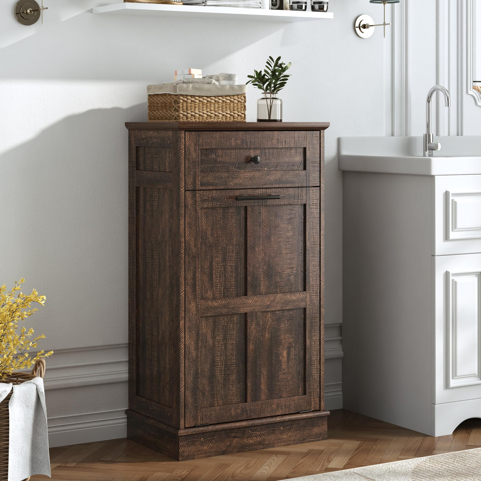 13 Gallons Tilt-Out Trash Can Cabinet