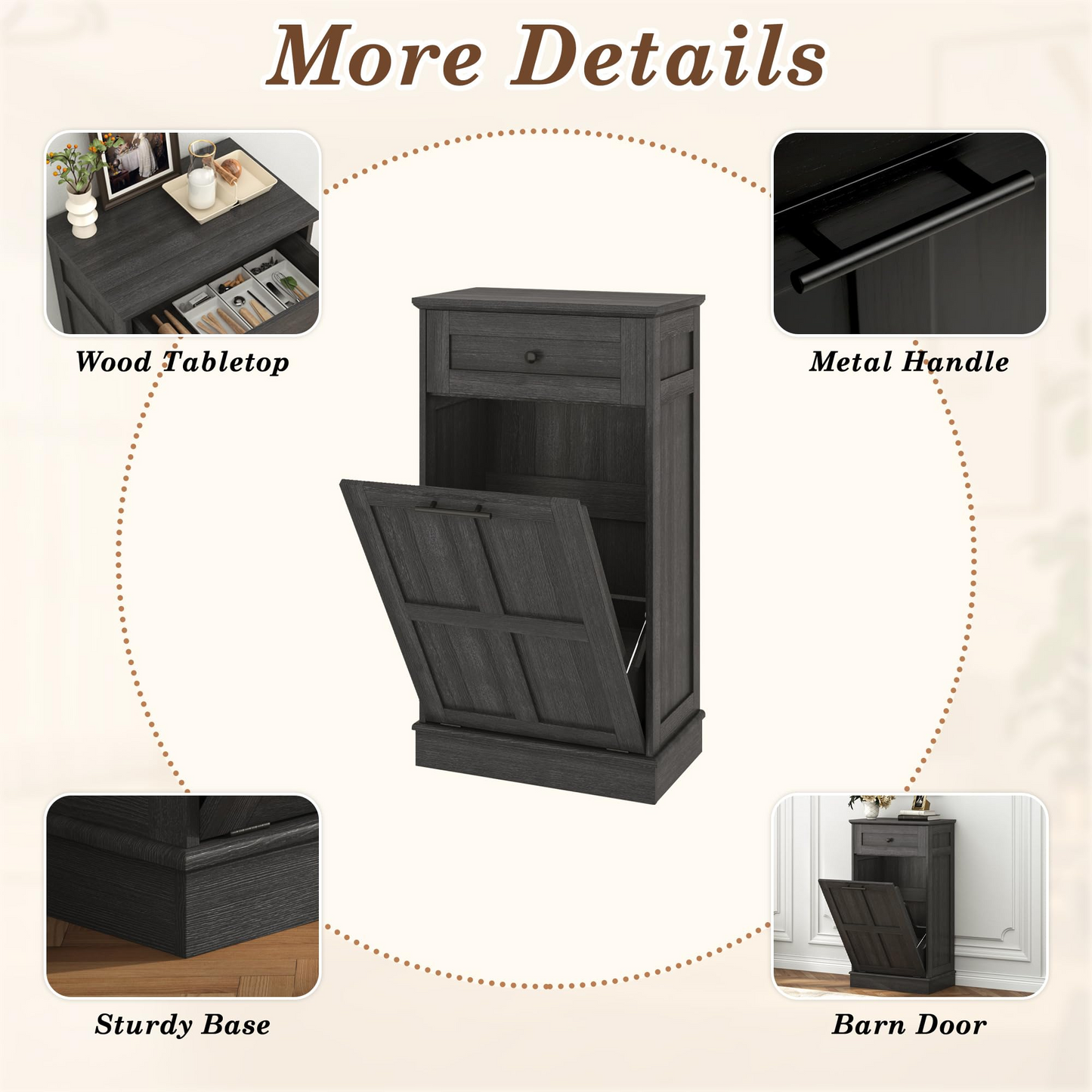 13 Gallons Tilt-Out Trash Can Cabinet