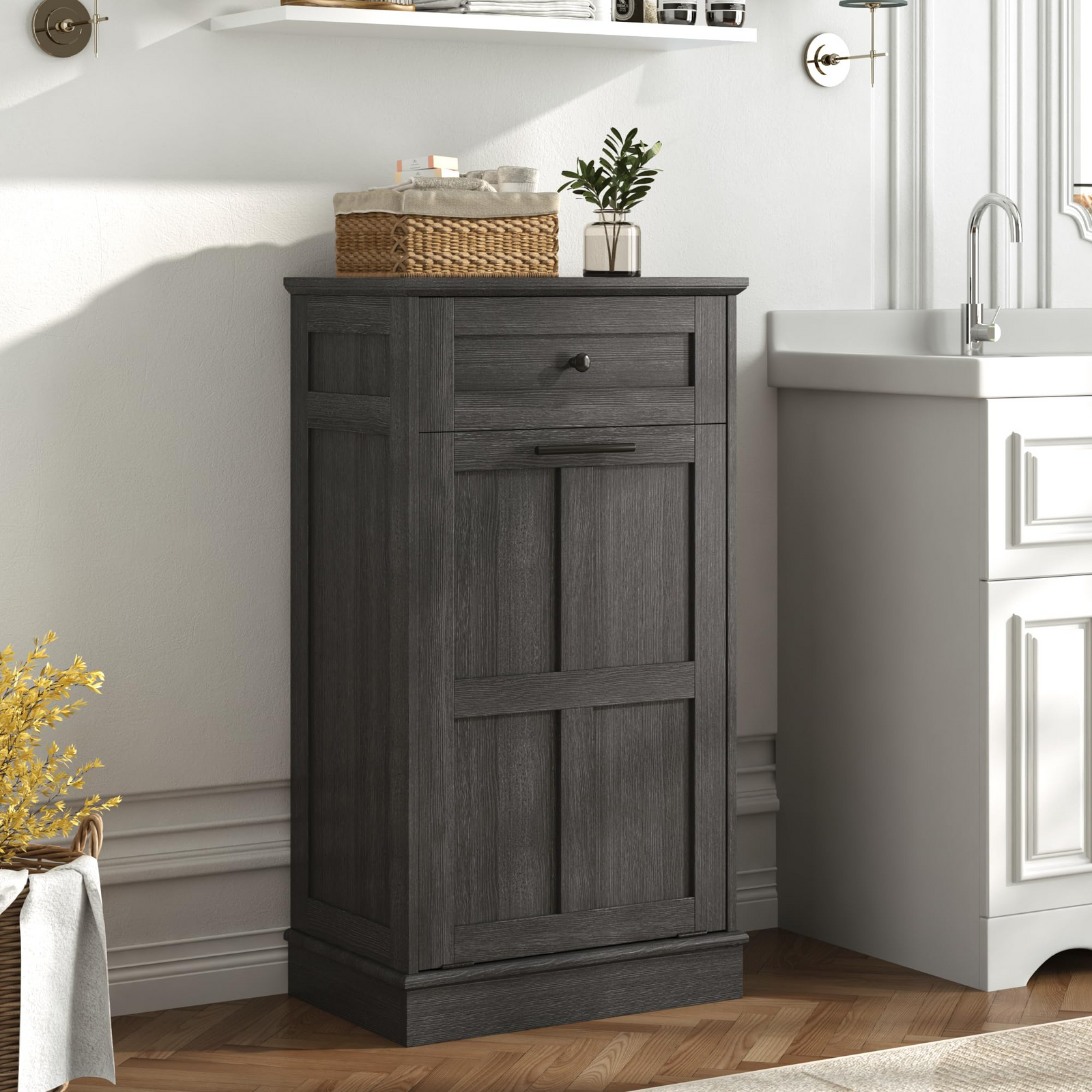 13 Gallons Tilt-Out Trash Can Cabinet