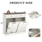 SIZE-White storage cabinet with dimensions and weight label on a white background