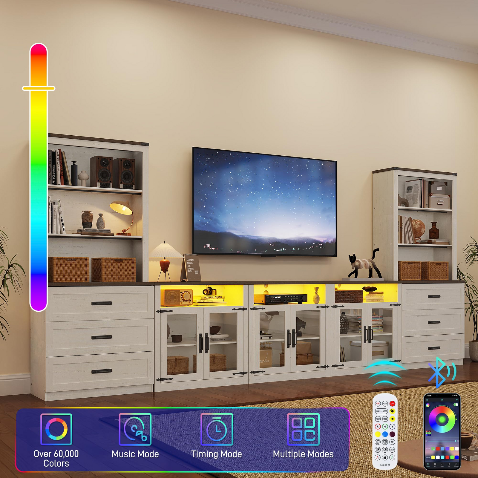 4-Piece TV Stand for TVs up to 100"