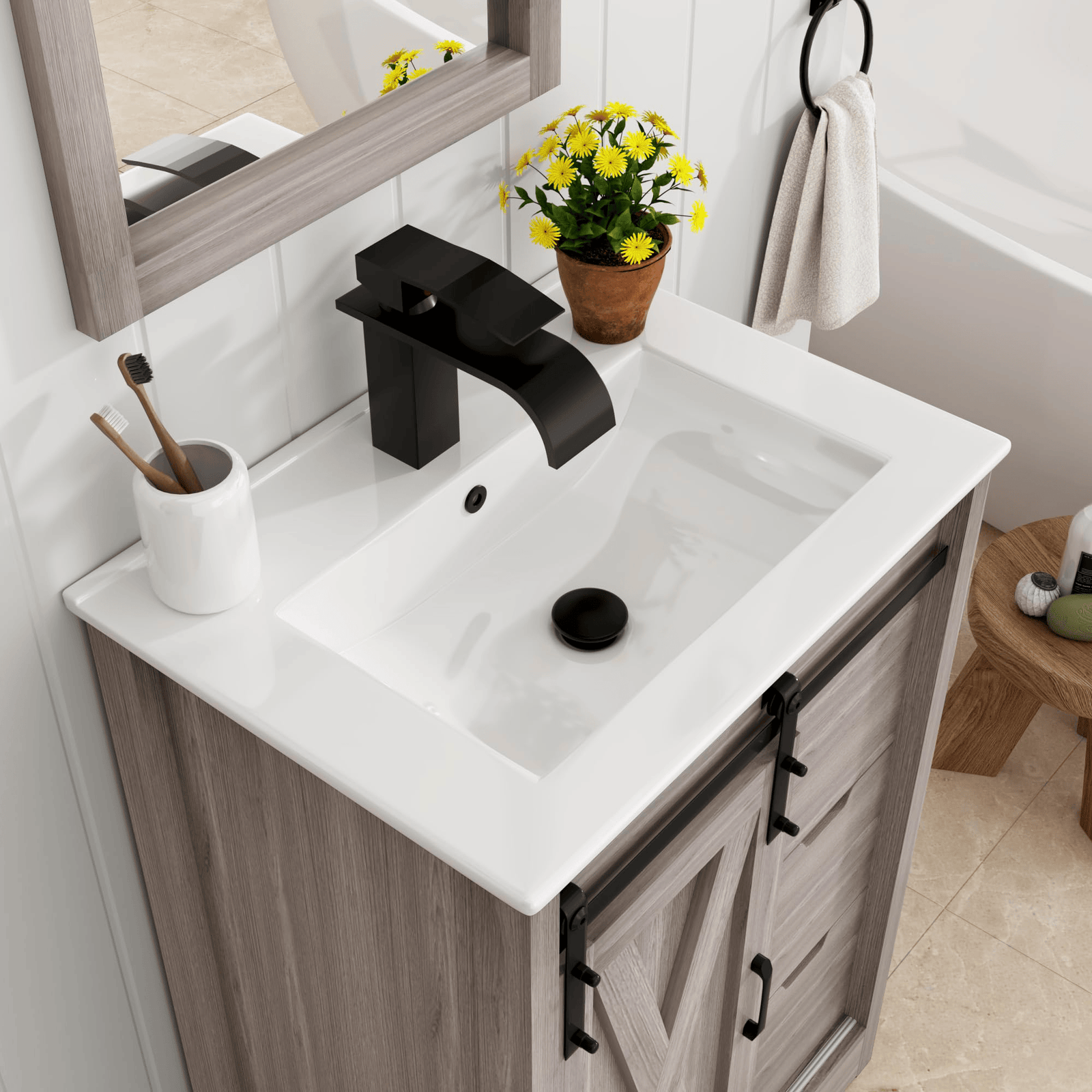24 Inch Single Bathroom Vanity Cabinet with Sink