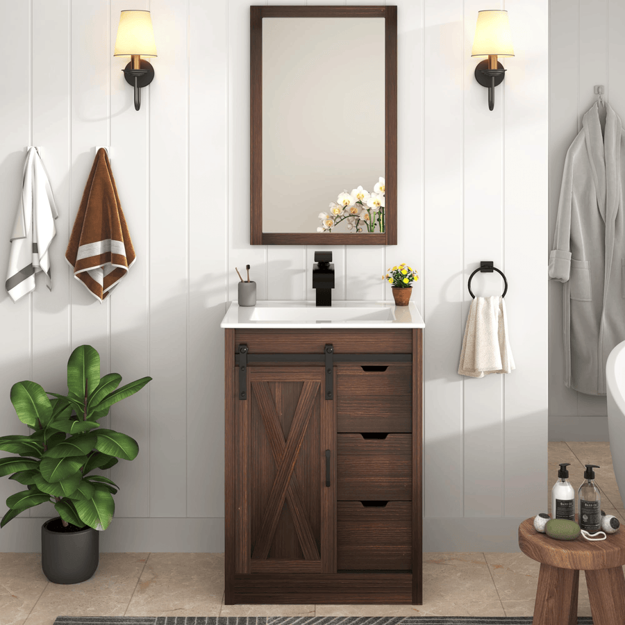 24 Inch Single Bathroom Vanity Cabinet with Sink