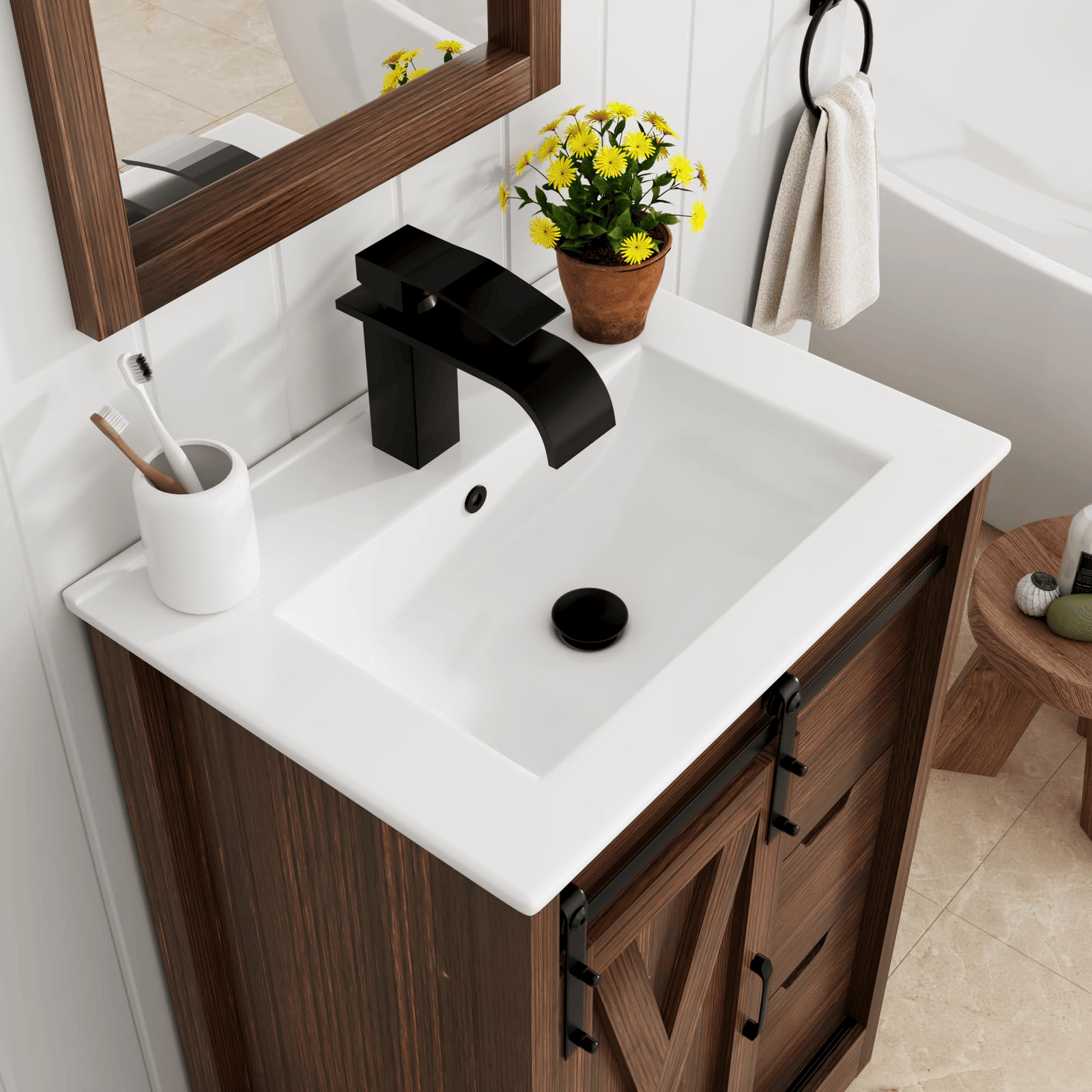 24 Inch Single Bathroom Vanity Cabinet with Sink
