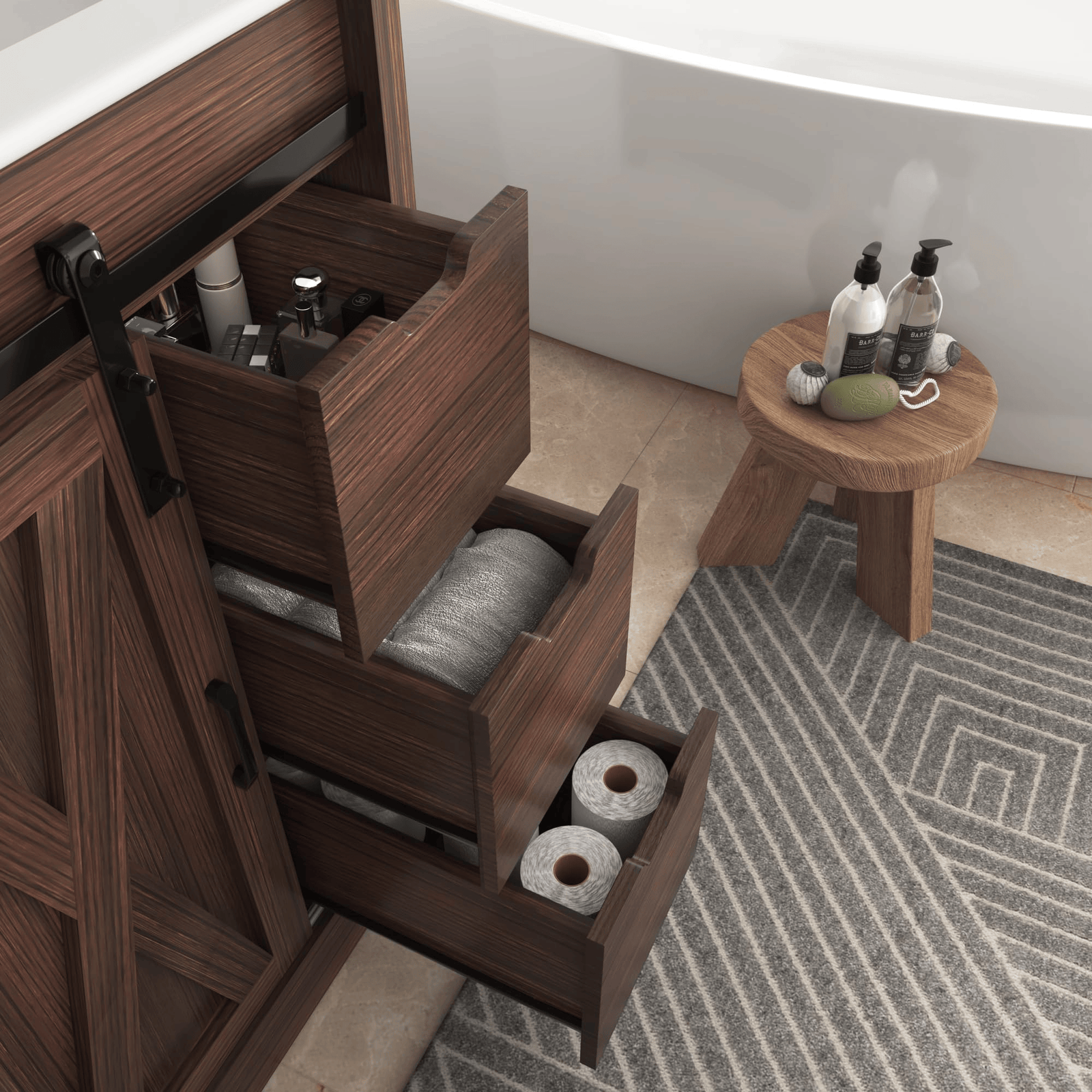 24 Inch Single Bathroom Vanity Cabinet with Sink