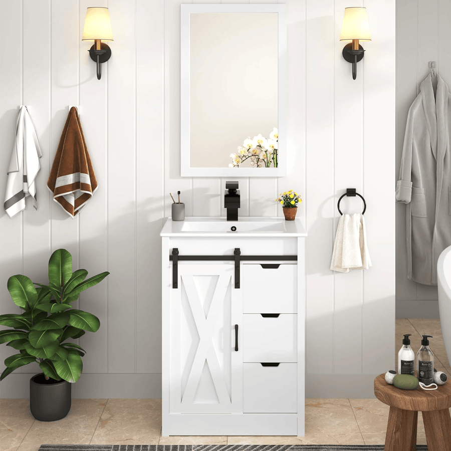 24 Inch Single Bathroom Vanity Cabinet with Sink