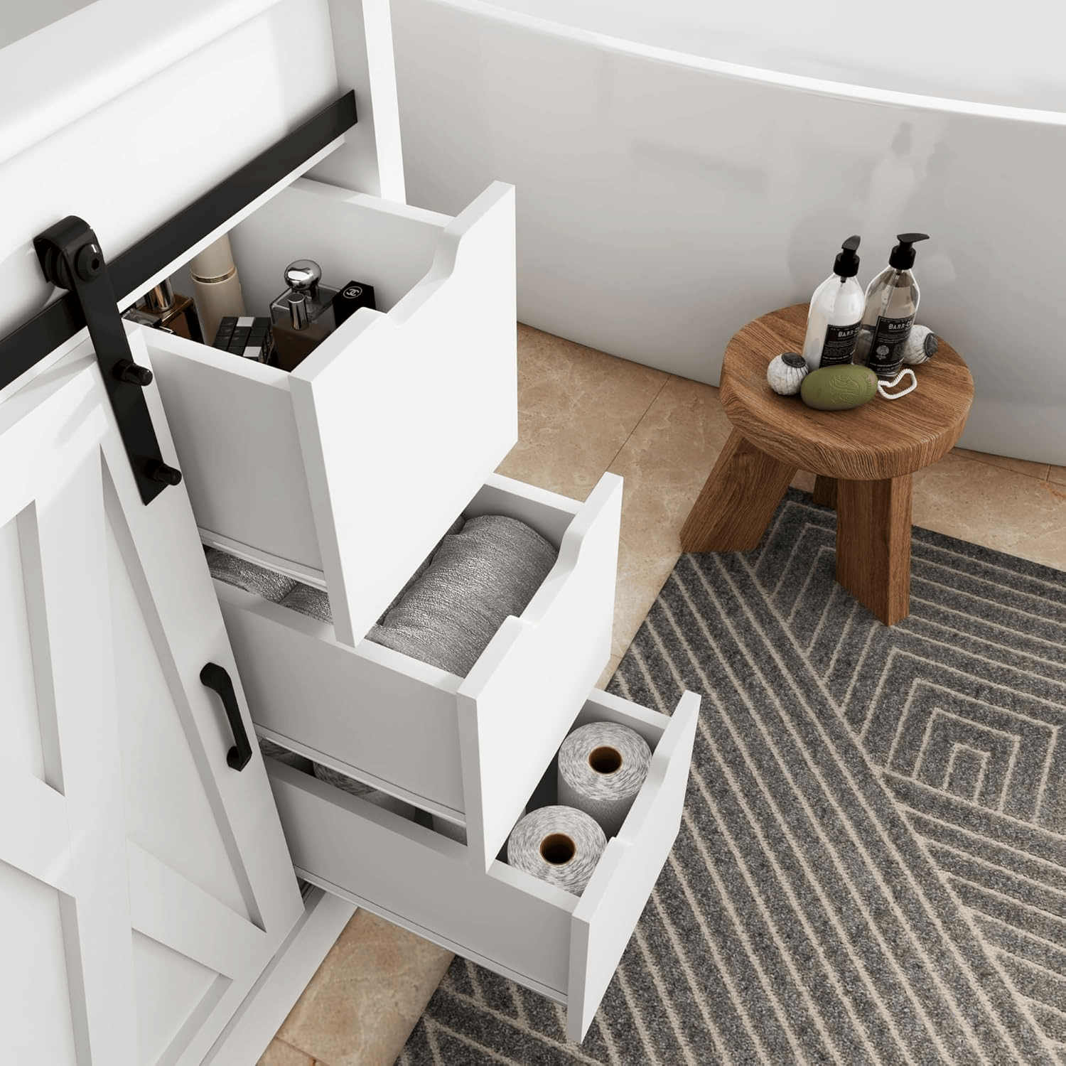 24 Inch Single Bathroom Vanity Cabinet with Sink