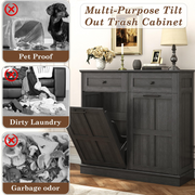 26 Gallons Dual Tilt-Out Trash Can Cabinet