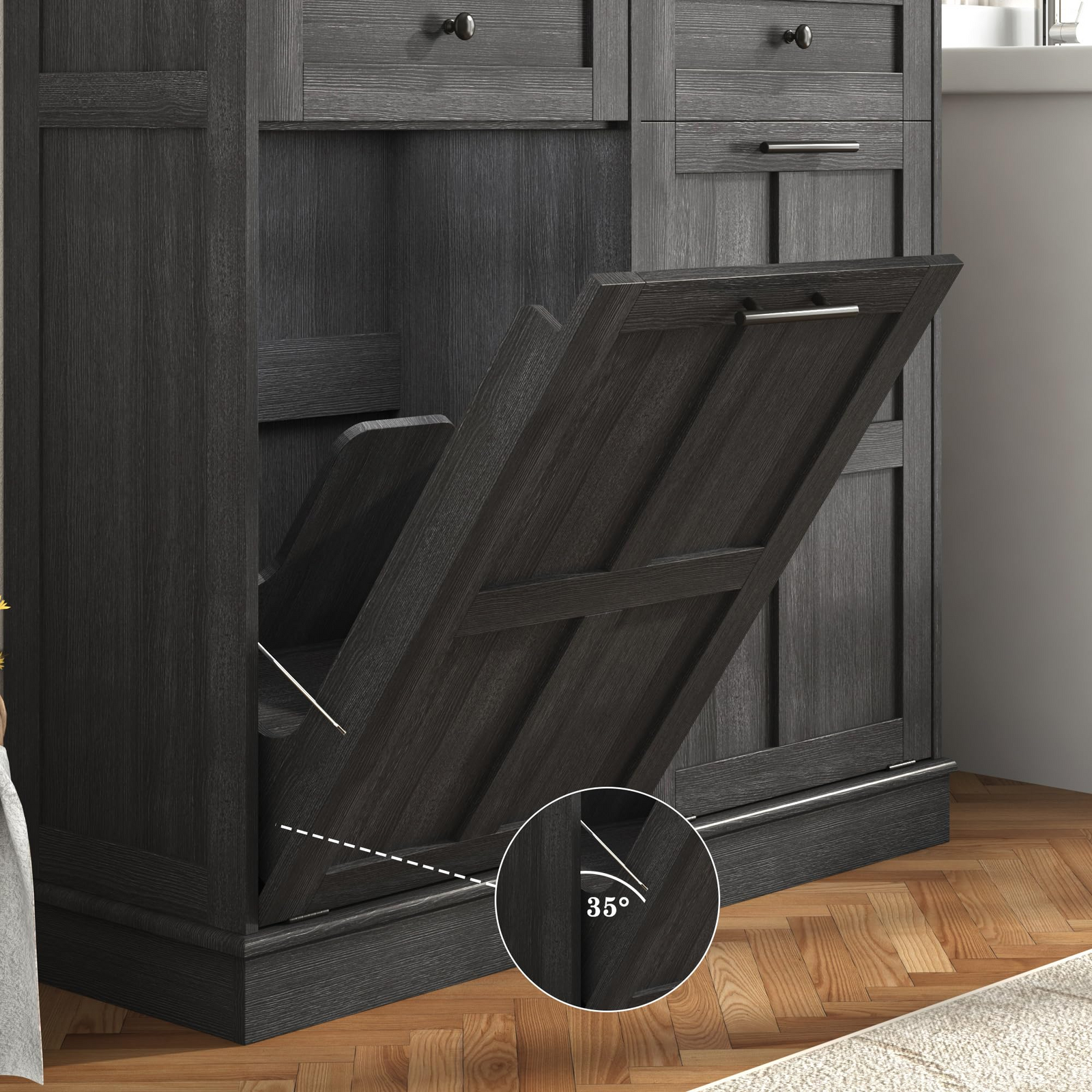 26 Gallons Dual Tilt-Out Trash Can Cabinet