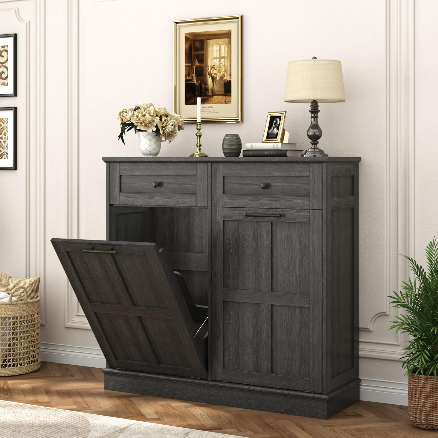 26 Gallons Dual Tilt-Out Trash Can Cabinet