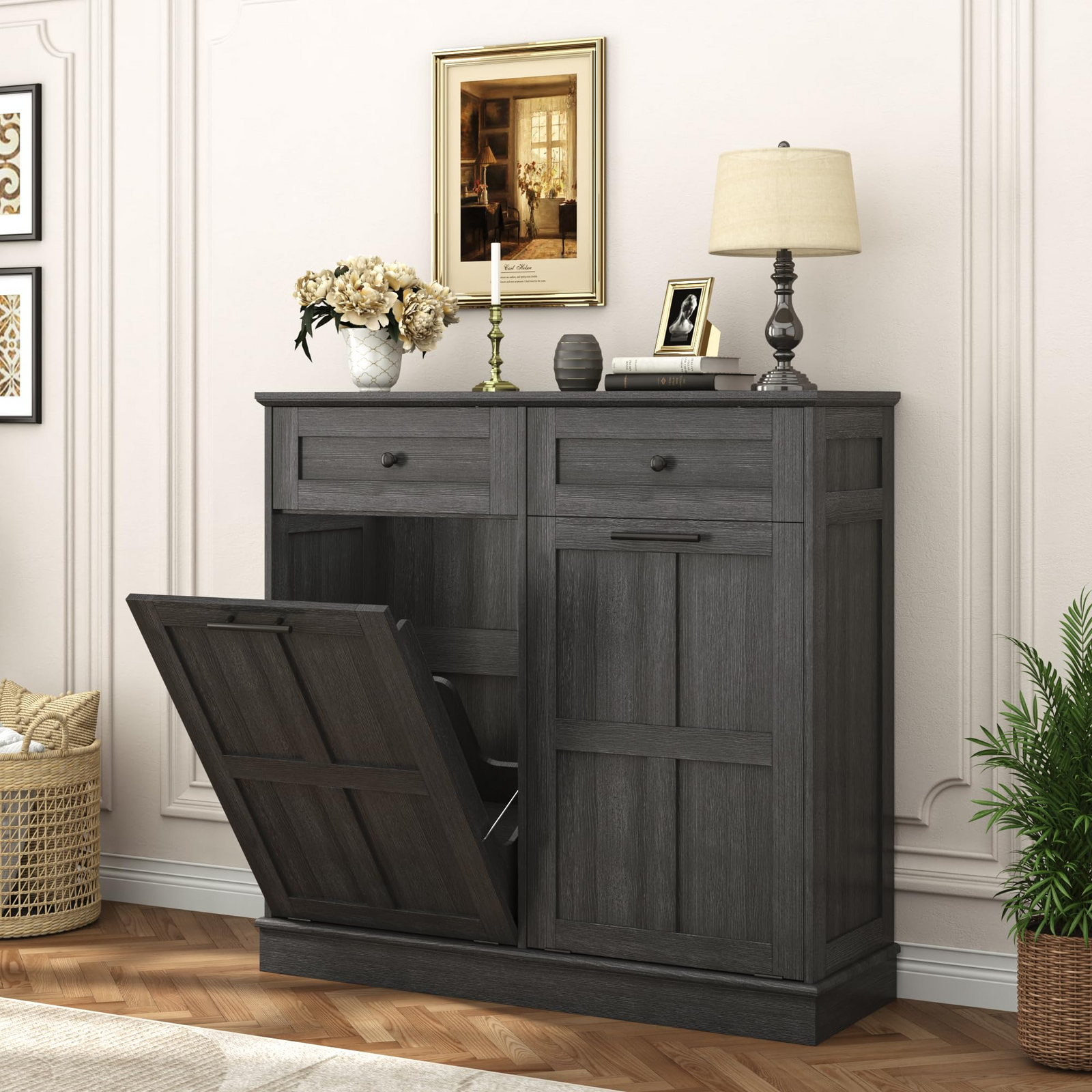 26 Gallons Dual Tilt-Out Trash Can Cabinet