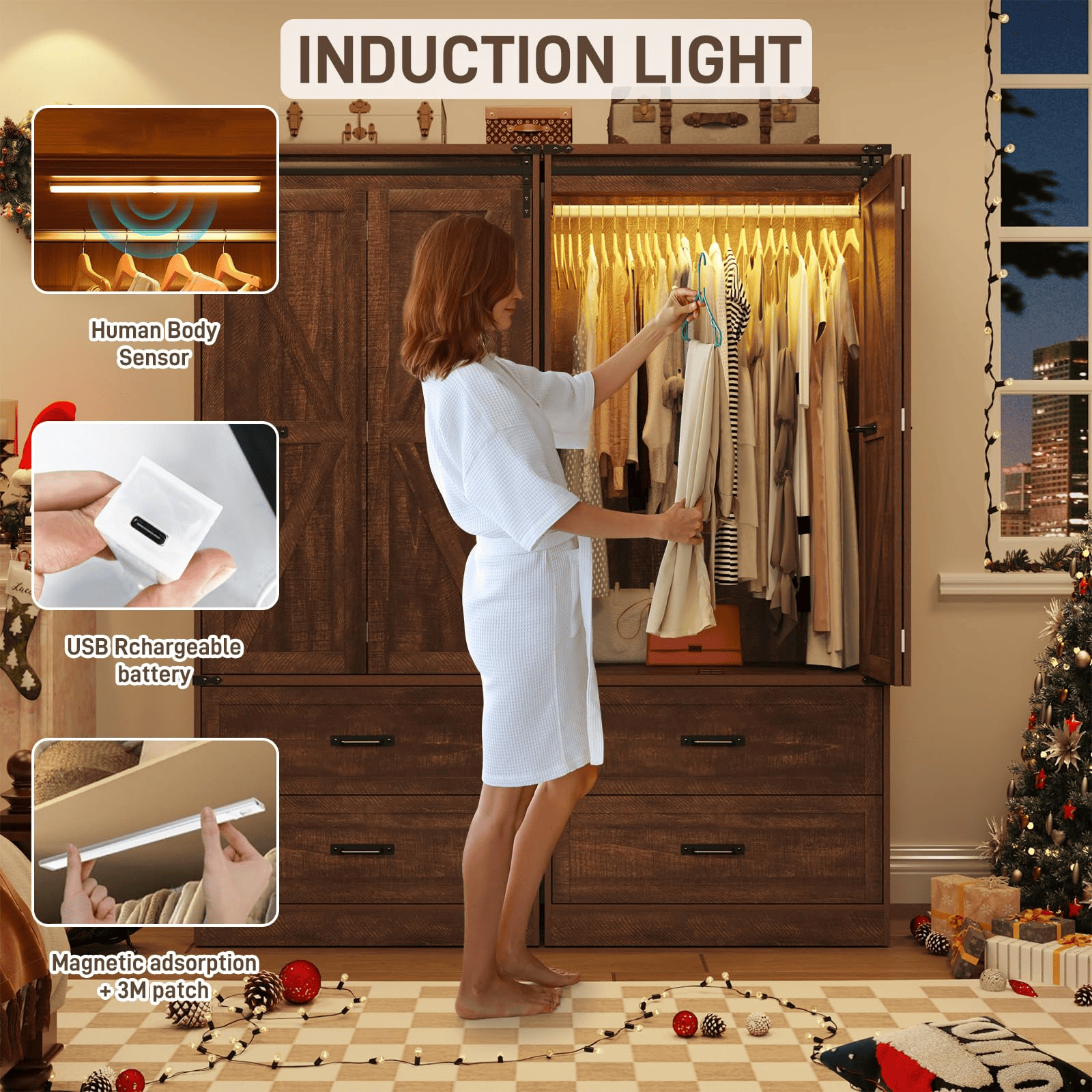 2 Doors Armoire Wardrobe Closet
