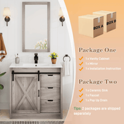 36 Inch Single Bathroom Vanity Cabinet with Sink