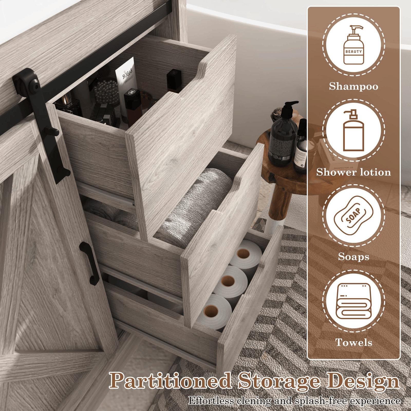 36 Inch Single Bathroom Vanity Cabinet with Sink