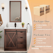 36 Inch Single Bathroom Vanity Cabinet with Sink