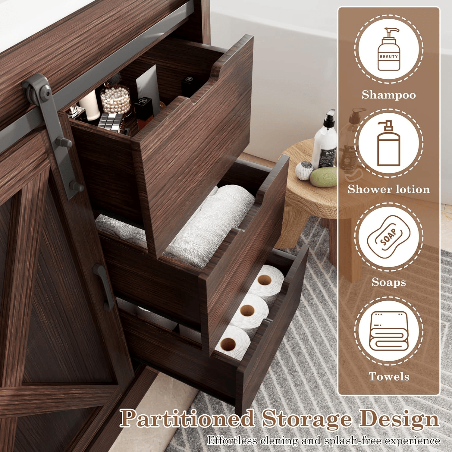 36 Inch Single Bathroom Vanity Cabinet with Sink