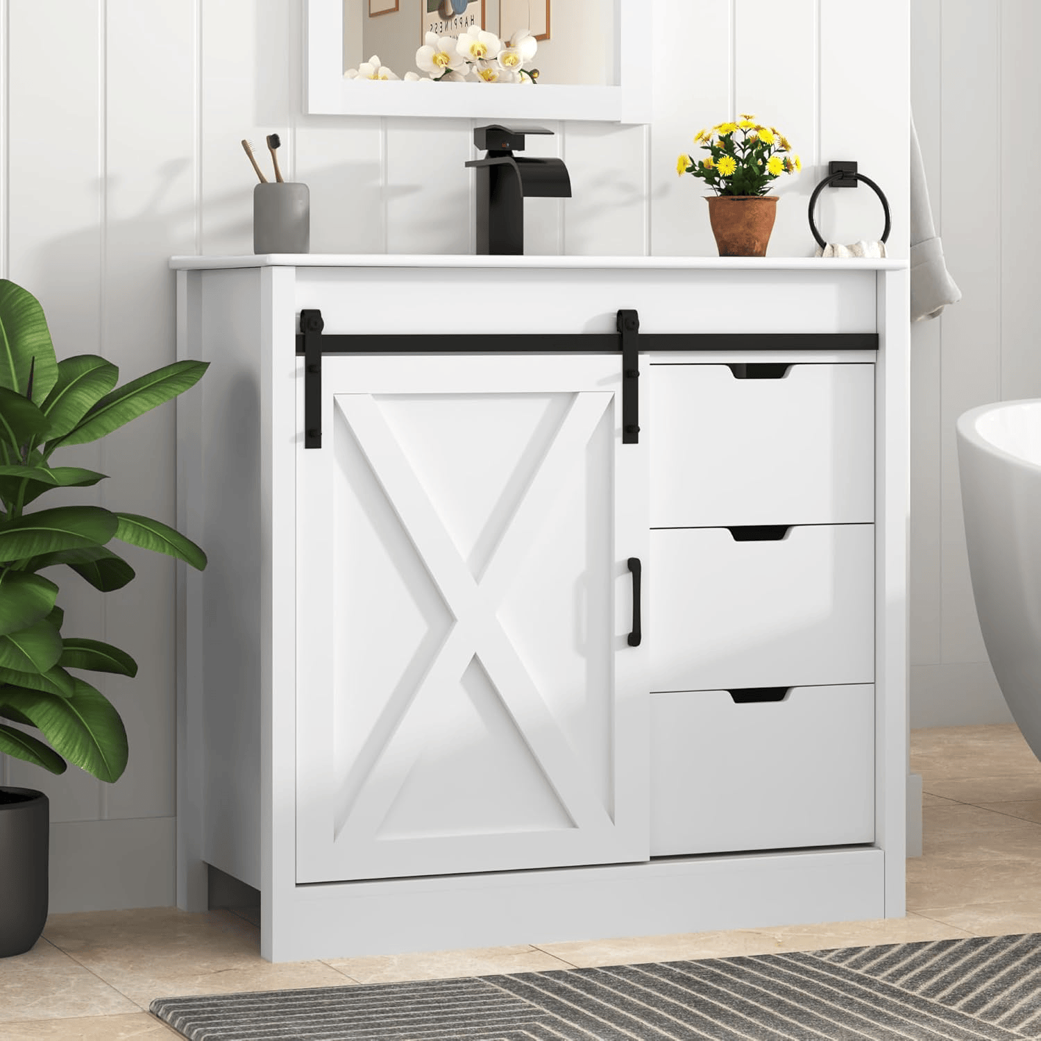 36 Inch Single Bathroom Vanity Cabinet with Sink