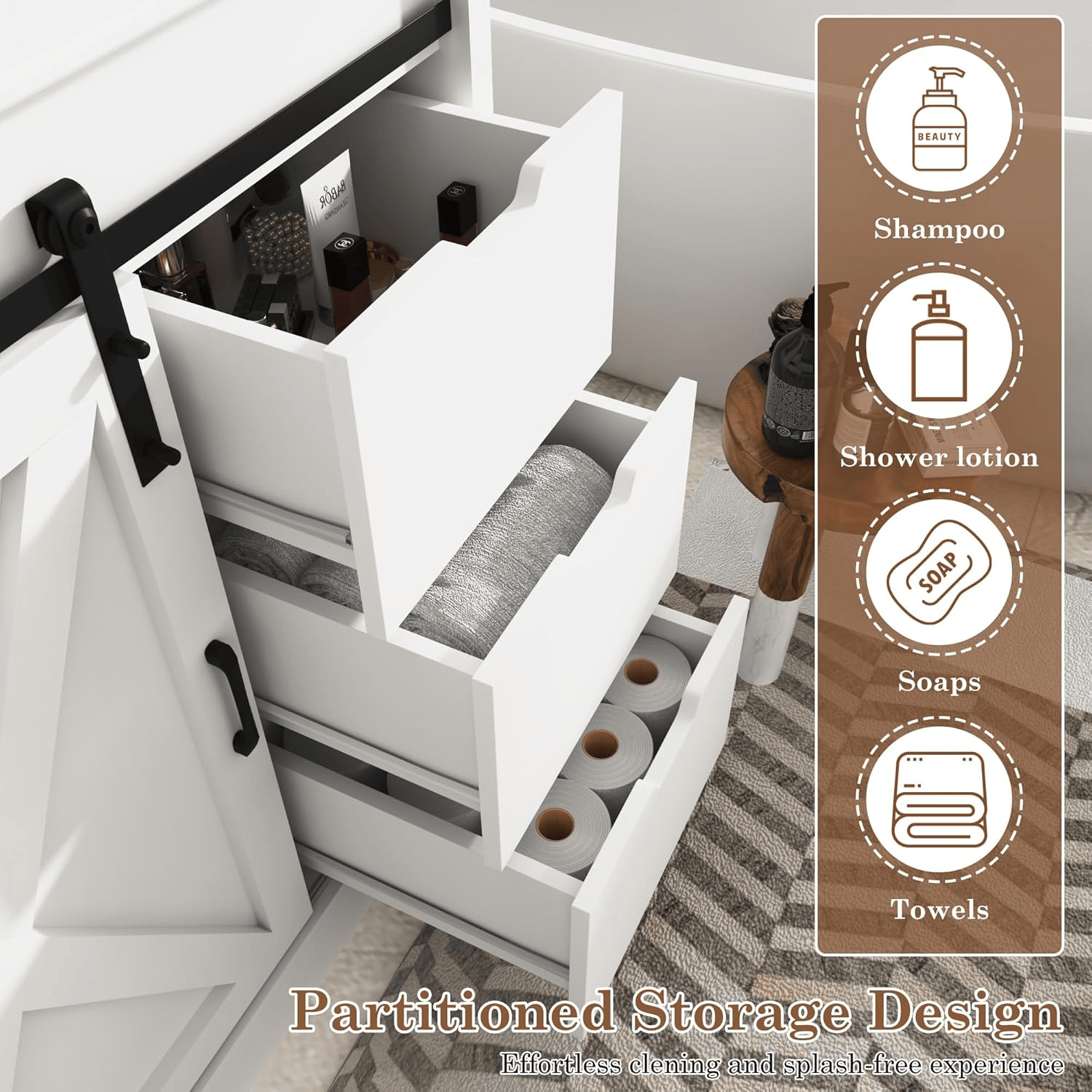 36 Inch Single Bathroom Vanity Cabinet with Sink