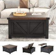 36"/40" Lift Top Coffee Table Wood with Charging Station