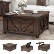 36"/40" Lift Top Coffee Table Wood with Charging Station