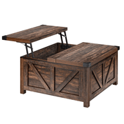 36"/40" Lift Top Coffee Table Wood with Charging Station