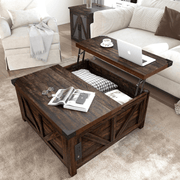 36"/40" Lift Top Coffee Table Wood with Charging Station