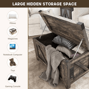 36"/40" Lift Top Coffee Table Wood with Charging Station