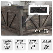 36"/40" Lift Top Coffee Table Wood with Charging Station