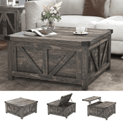 36"/40" Lift Top Coffee Table Wood with Charging Station
