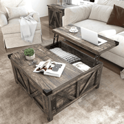 36"/40" Lift Top Coffee Table Wood with Charging Station