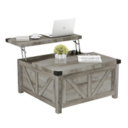 36"/40" Lift Top Coffee Table Wood with Charging Station