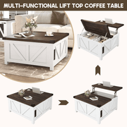 36"/40" Lift Top Coffee Table Wood with Charging Station