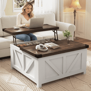 36"/40" Lift Top Coffee Table Wood with Charging Station