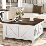 36"/40" Lift Top Coffee Table Wood with Charging Station