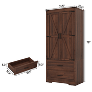 3 Doors Armoire Wardrobe Closet