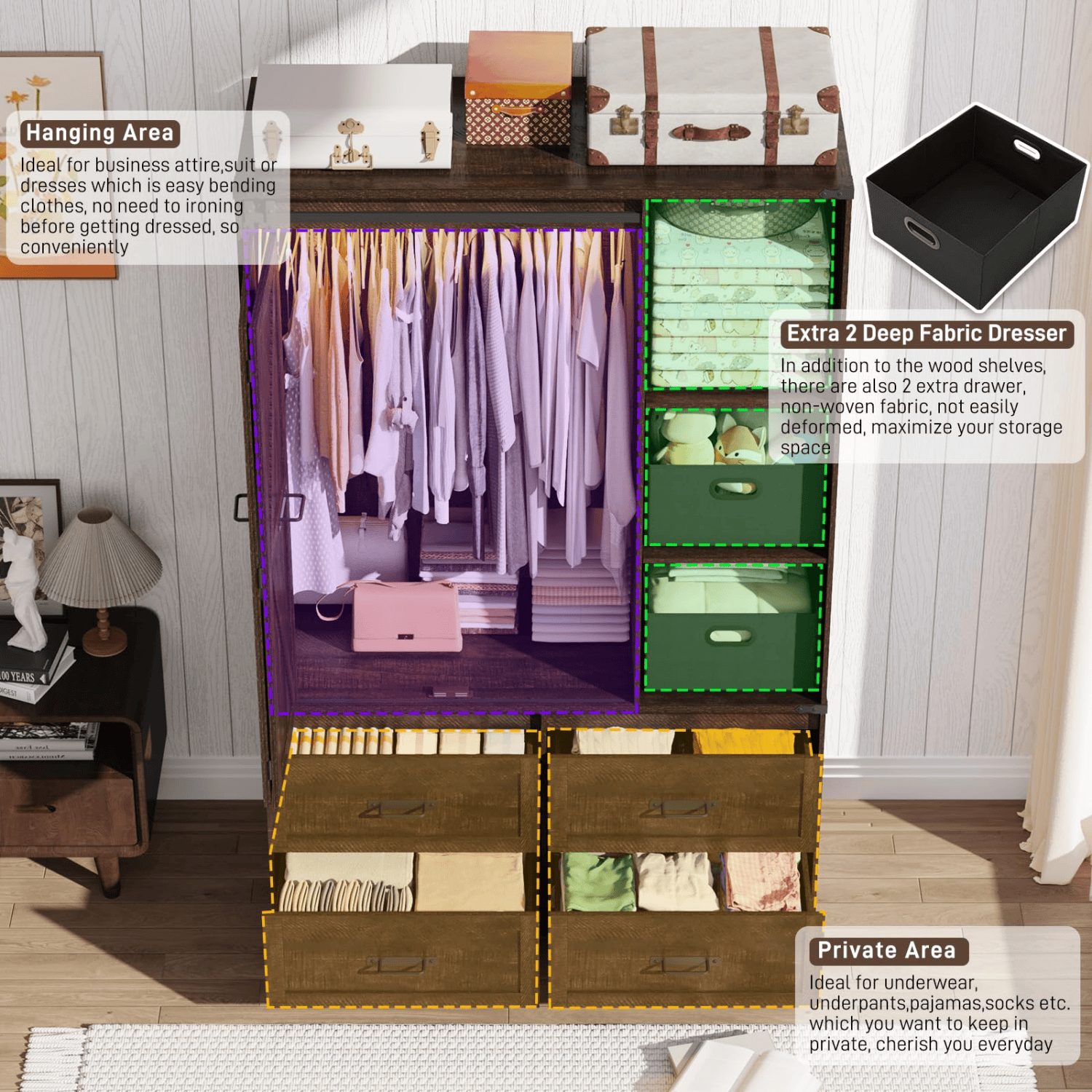 3 Doors Armoire Wardrobe Closet
