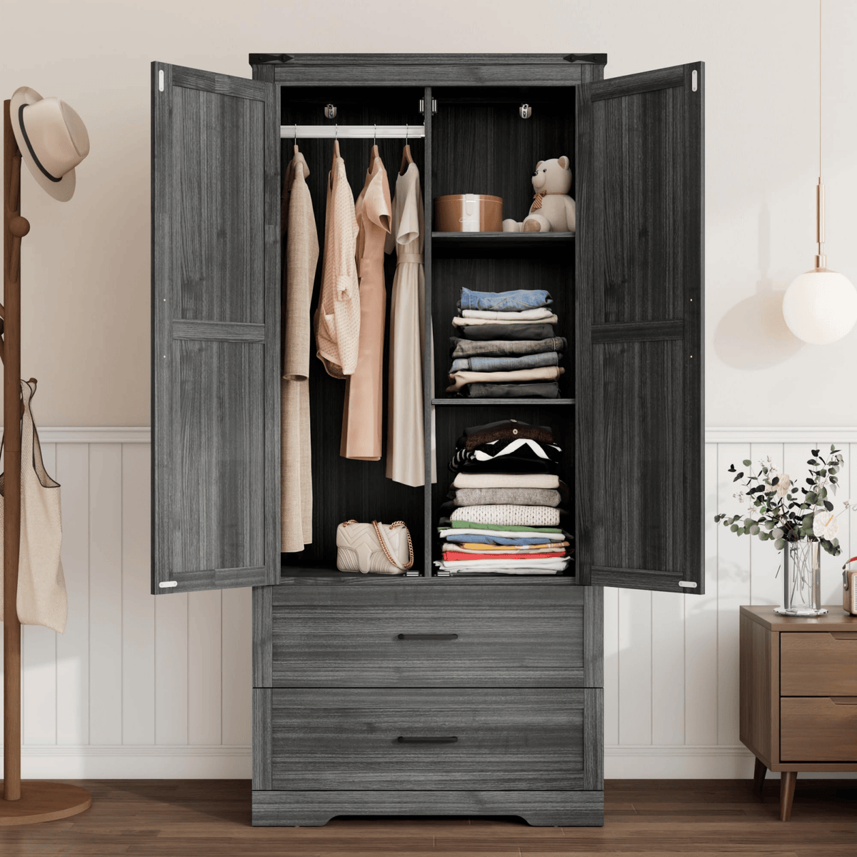 3 Doors Armoire Wardrobe Closet