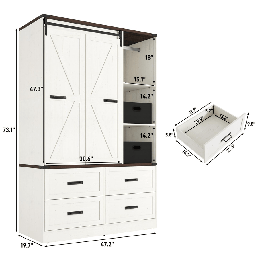 3 Doors Armoire Wardrobe Closet