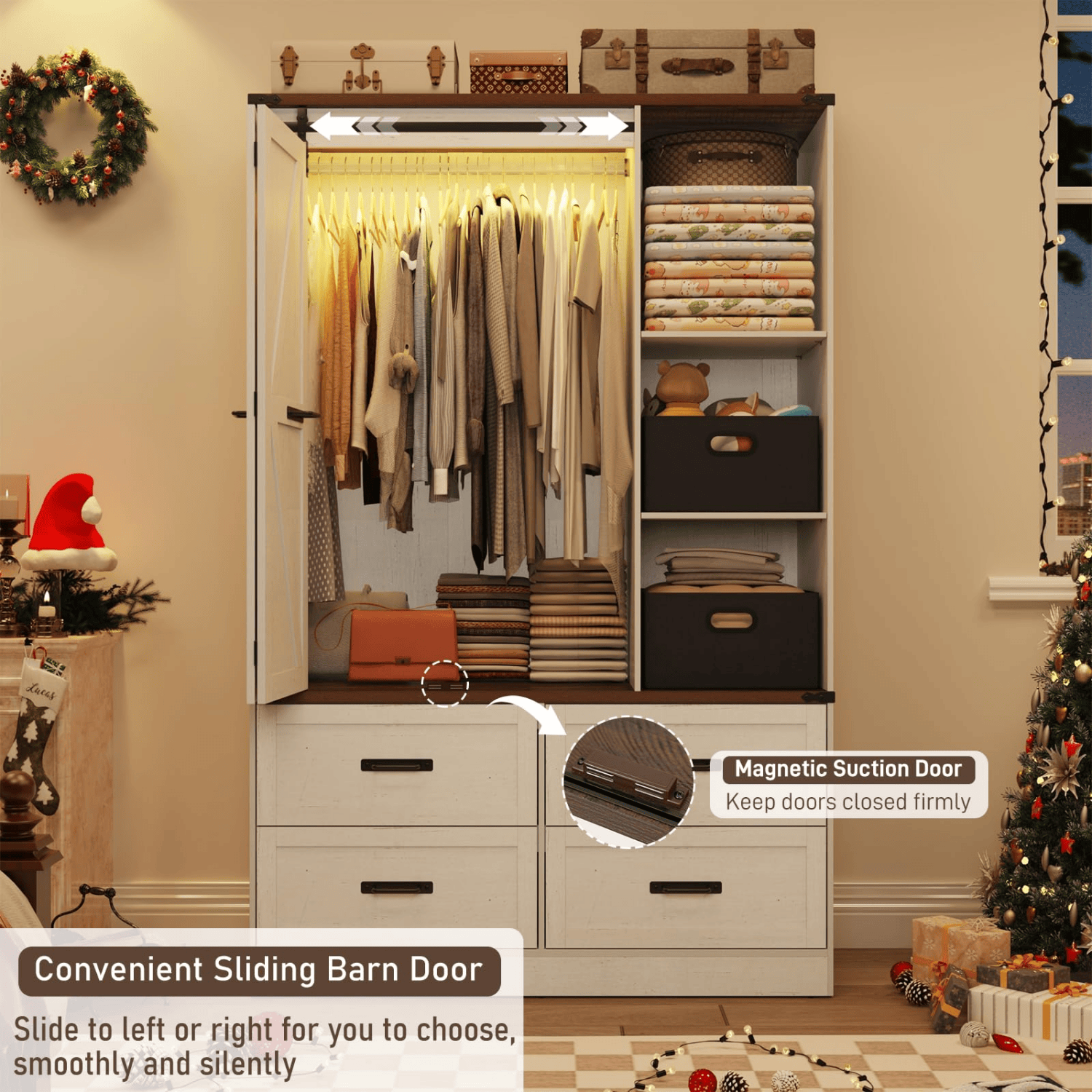 3 Doors Armoire Wardrobe Closet