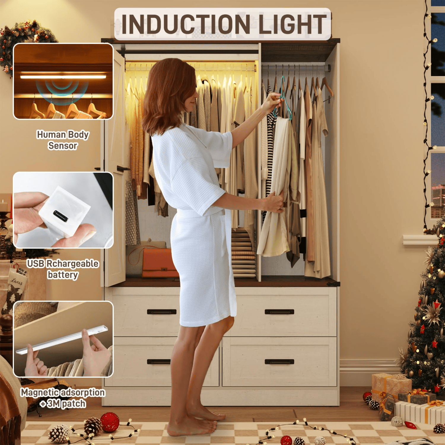 3 Doors Armoire Wardrobe Closet