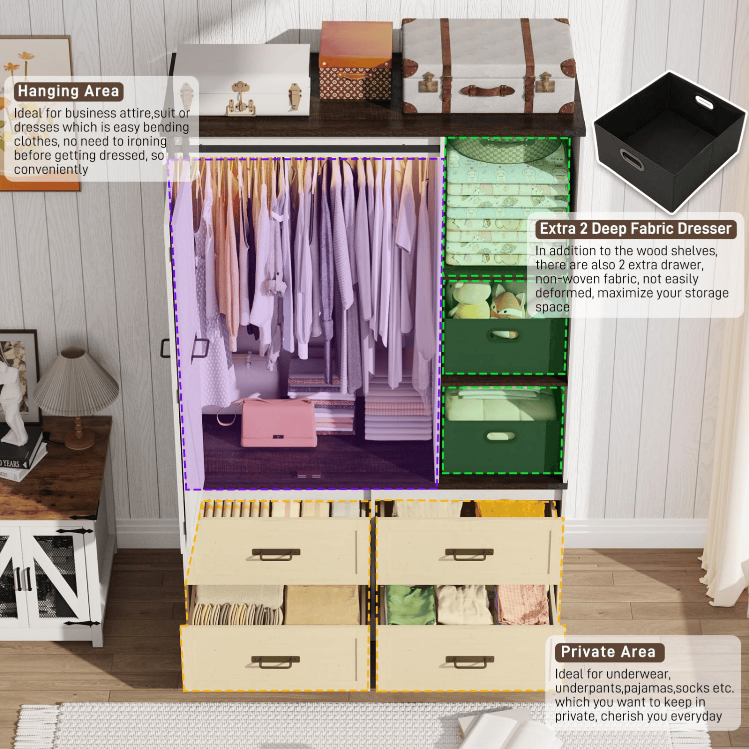 3 Doors Armoire Wardrobe Closet