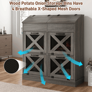 6 Gallons Wood Potato Onion Storage Bin