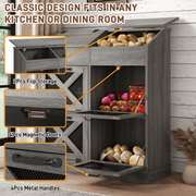 6 Gallons Wood Potato Onion Storage Bin