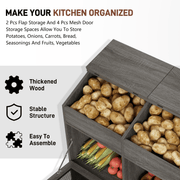 6 Gallons Wood Potato Onion Storage Bin