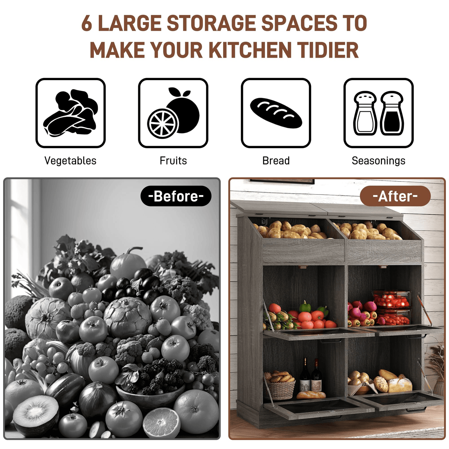 40 Gallon Wood Potato Onion Storage Bin