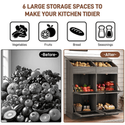 6 Gallons Wood Potato Onion Storage Bin