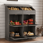 6 Gallons Wood Potato Onion Storage Bin