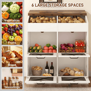 6 Gallons Wood Potato Onion Storage Bin