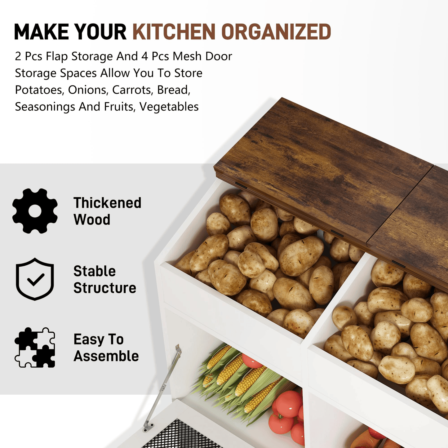 40 Gallon Wood Potato Onion Storage Bin
