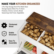6 Gallons Wood Potato Onion Storage Bin